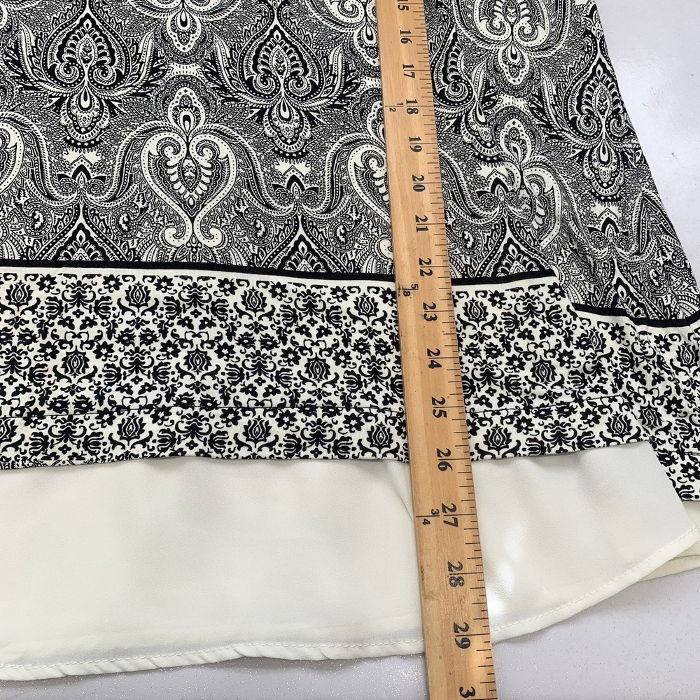 Rose & Olive Blouse 1X Pull Over Printed  Stretch 3/4 Sleeve Classic Office Work - Picture 9 of 9